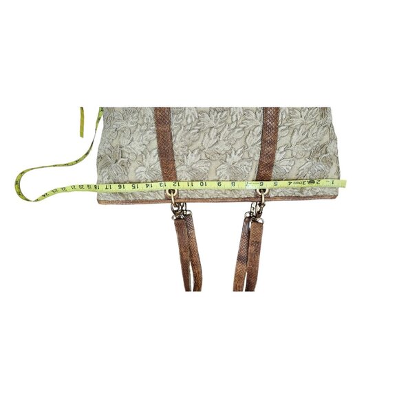 Rare Clever Carriage Company Embroidered lace & Croc Embossed Leather La… - Picture 11 of 15